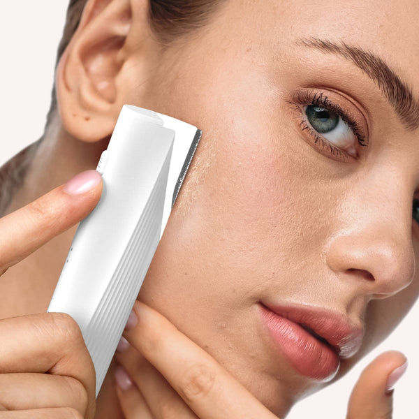 Leah Dermaplaner by Fancii & Co. in use by model White