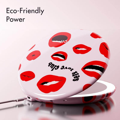Taylor Compact Mirror by Fancii and Co with rechargeable power HOT LIPS