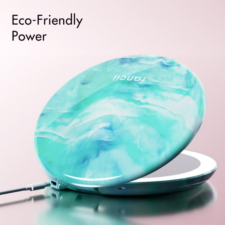 Taylor Compact Mirror by Fancii and Co with rechargeable power SEA SERENITY