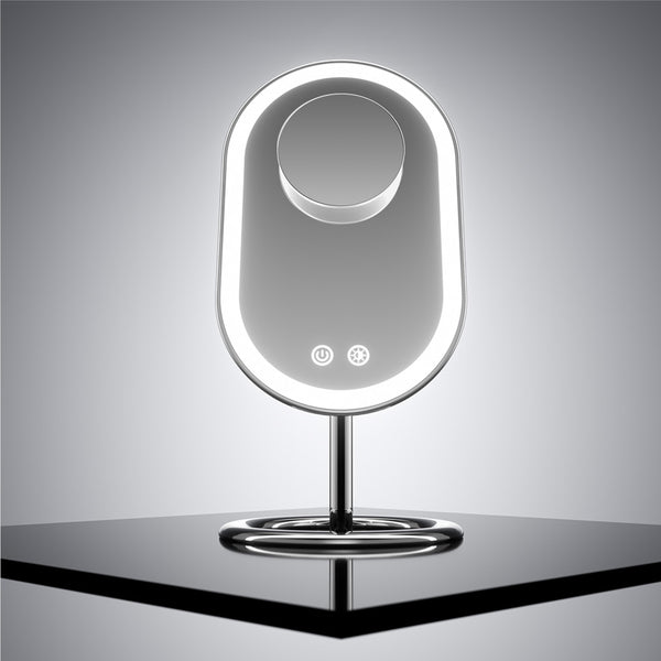 Fancii Vera LED Lighted Vanity Makeup Mirror & Lara 10X Magnifying Mirror in Chrome White