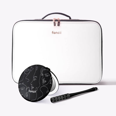 Madison Makeup Case, Taylor Compact and Remi Roller by Fancii & Co.  L'Artiste Globetrotter + Black Onyx 