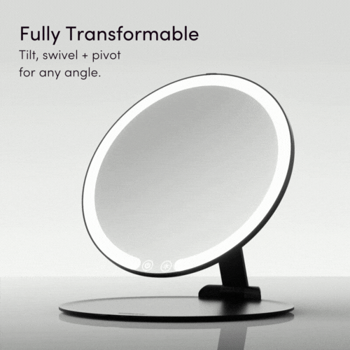 Abigail Travel Mirror Fully Transformable by Fancii & Co. Globetrotter Black Weekender Black