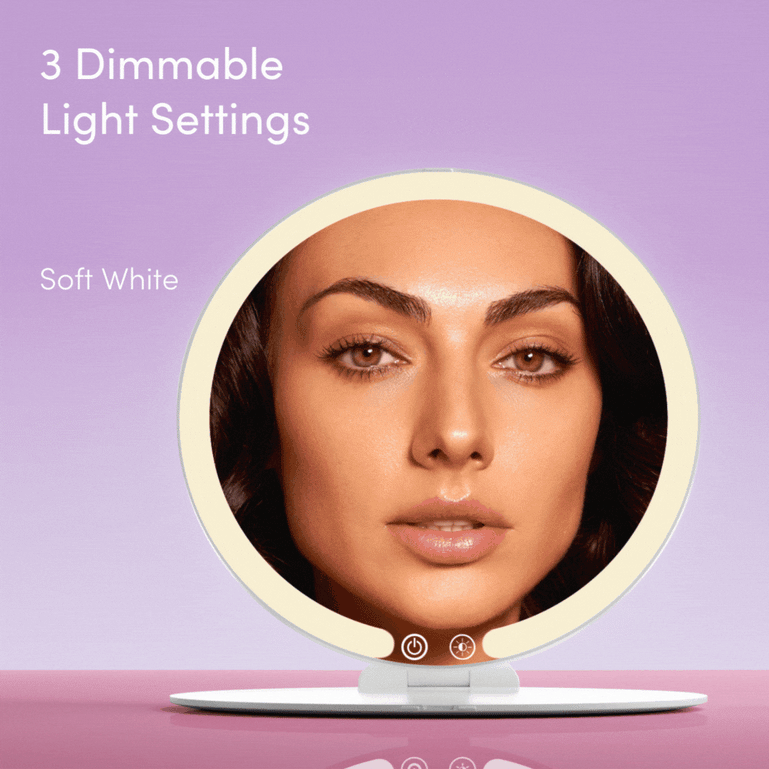 Abigail Travel Mirror from Fancii & Co. Hero 3 Dimmable Light Settings All
