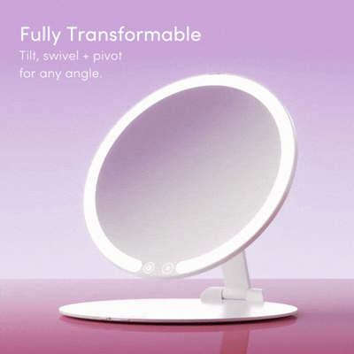 Abigail Travel Mirror Fully Transformable by Fancii & Co. Globetrotter White Weekender White