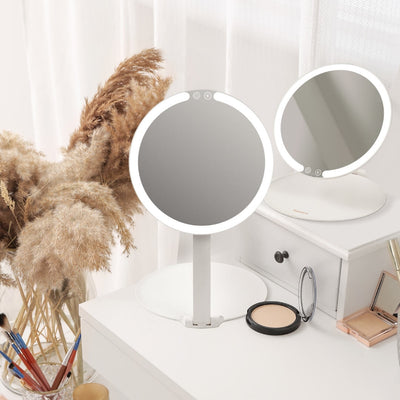 Abigail Travel Mirror from Fancii & Co. Hero On a Vanity White No 10x Magnifying Mirror