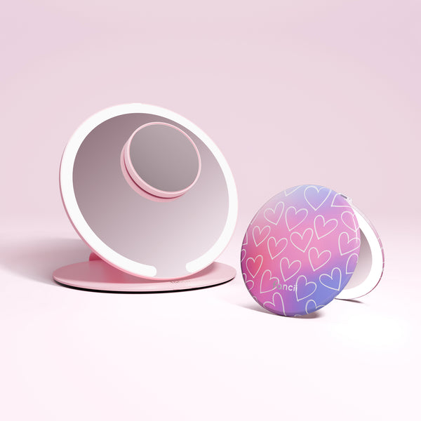 Abigail Pink / 10x Magnifying Mirror LOVE STRUCK
