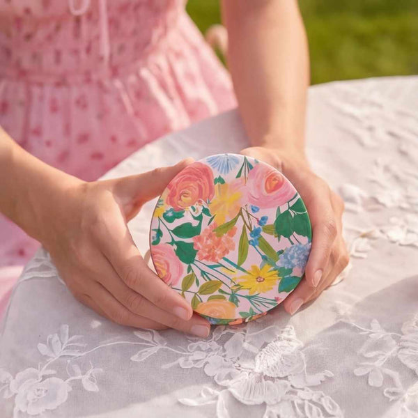 Vibrant Florals Mini Taylor Lighted Compact by Fancii with 1x +10x magnification