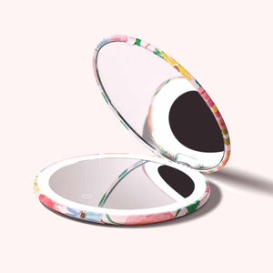 Vibrant Florals Mini Taylor Lighted Compact by Fancii with 1x +10x magnification