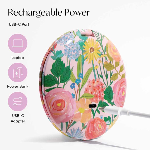 Vibrant Florals Mini Taylor Lighted Compact by Fancii with 1x +10x magnification
