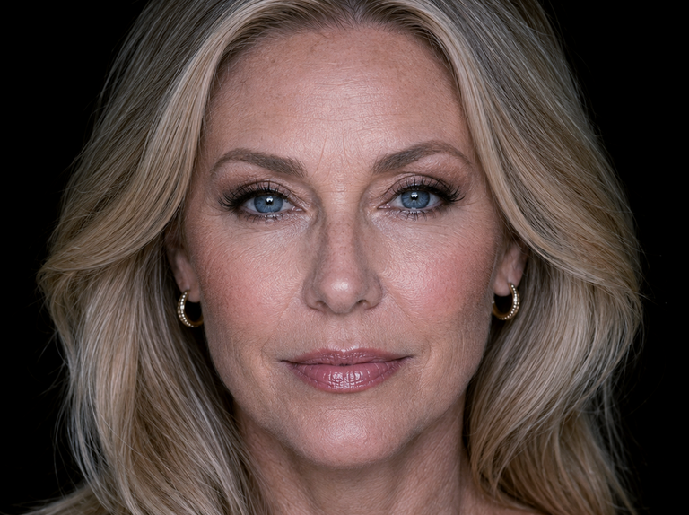 Poor Light Quality Shown with Model with Unblended Makeup