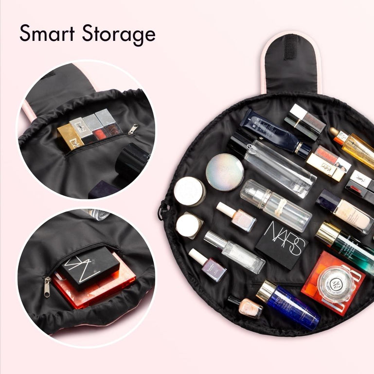 Demi Makeup Bag by Fancii & Co in Pink - Smart Storage