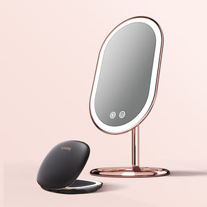Tru-Glow Duo Vera Vanity with Lights + Mila Lighted Compact_variant Rose Gold Black