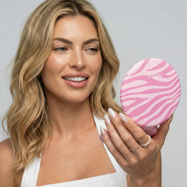 Taylor LED Compact Mirror | Blush Zebra