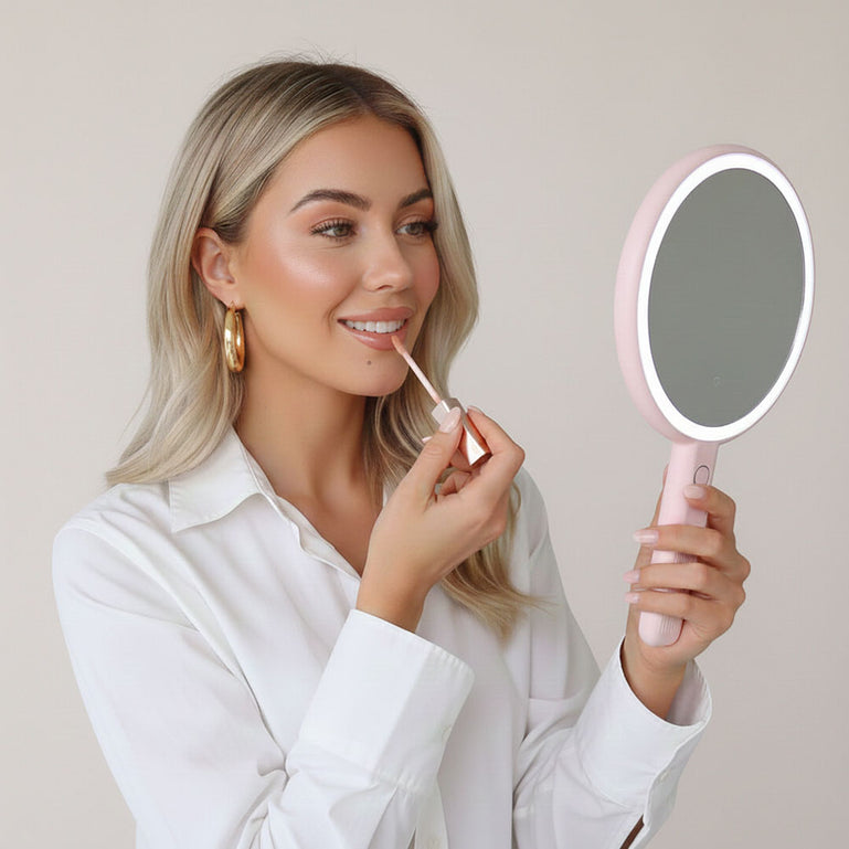 Cami mirror hand held and Taylor compact mirror by Fancii and Co_the handheld reimagined All
