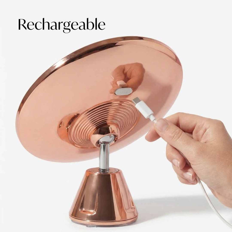 Fancii Lana 10x magnifying mirror with lights in Rose Gold