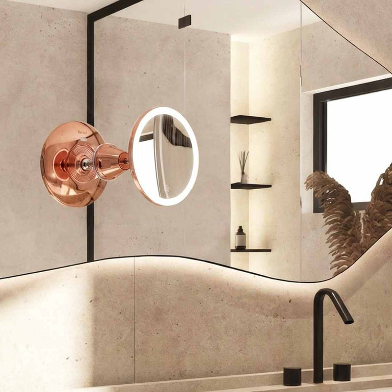 Fancii Lana 10x magnifying mirror with lights in Rose Gold