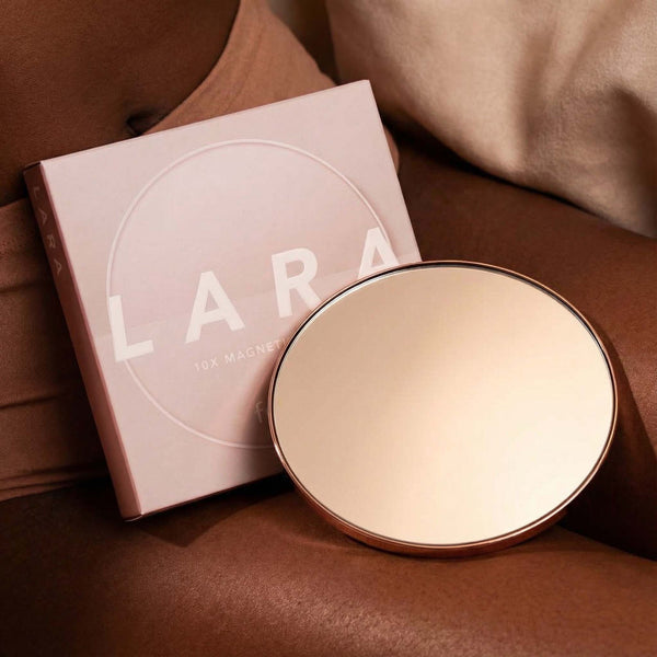 Lara 10x Rose Gold magnetic magnifying mirror 