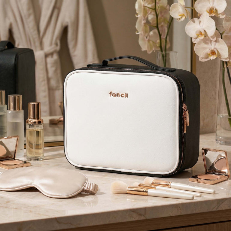 Fancii Madison Professional Travel Makeup Bag Weekender White