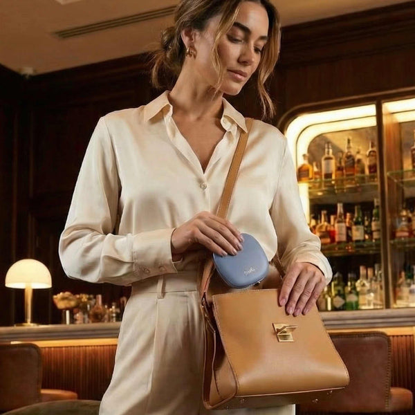 Fancii Mila 2 Compact Mirrors 10x magnifying with lights Harbor Blue