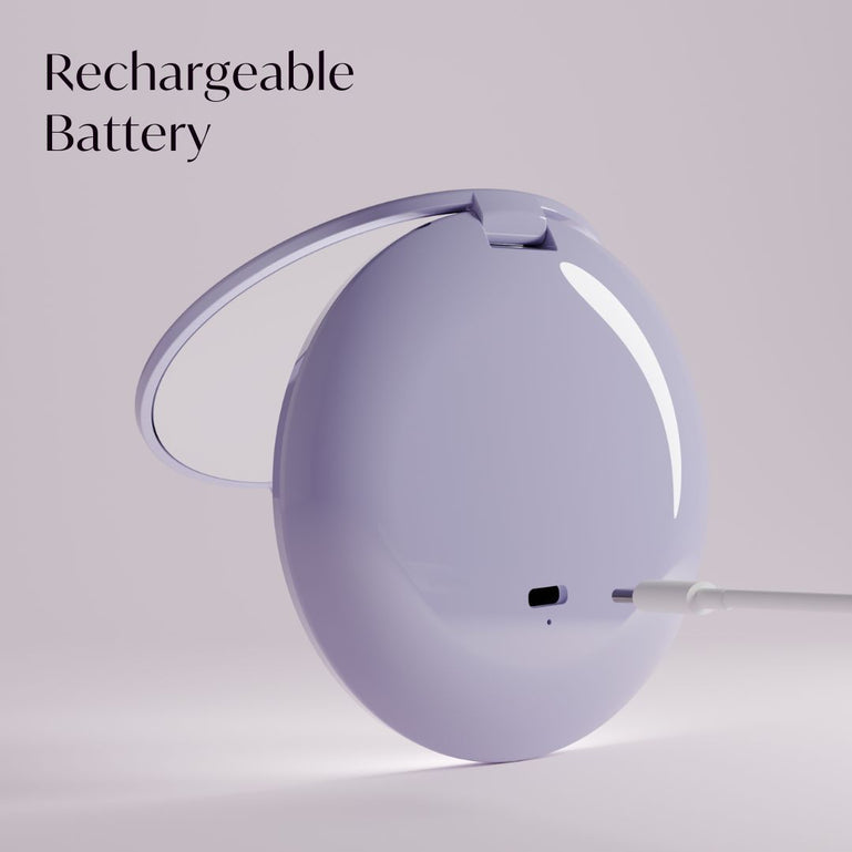 Fancii Mini Taylor Lighted Led Compact with 1x and 10x Magnification Lilac Bliss