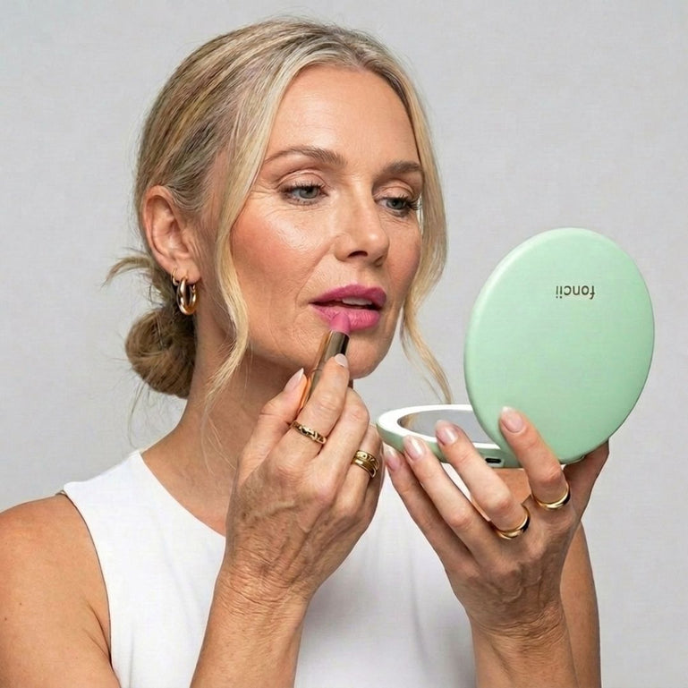 Taylor Compact Mirror by Fancii and Co with 10x magnifying mirror MINT GREEN Weekender Mint Green