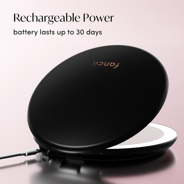 Fancii Taylor LED Lighted Compact mirror with 10x Magnification CHARCOAL CHIC