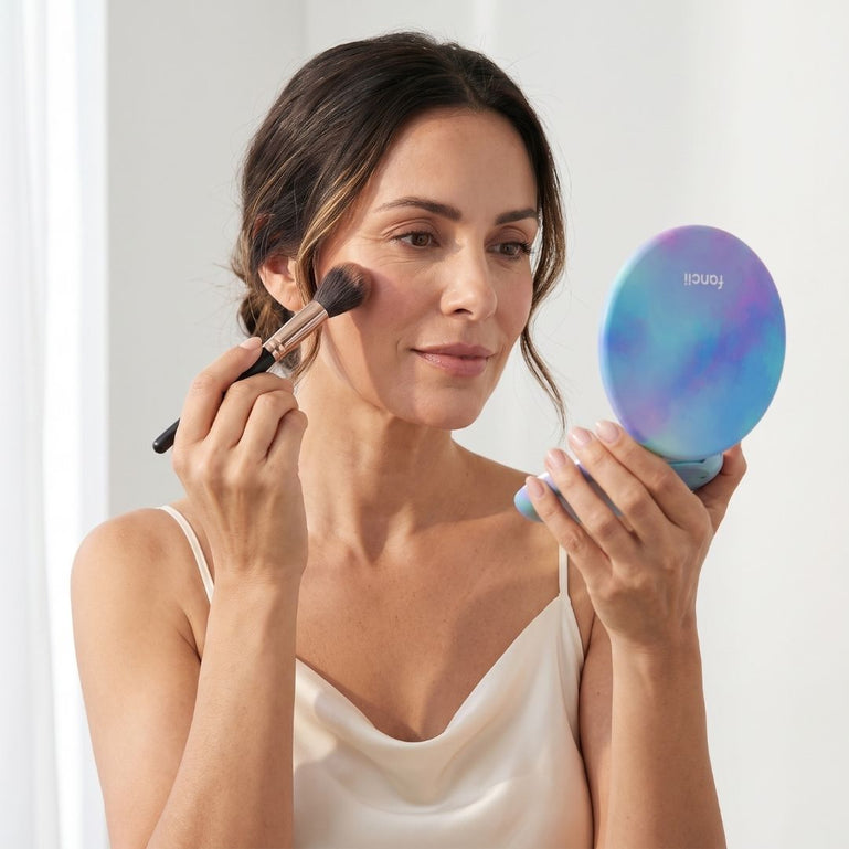 Taylor LED lighted Compact Mirror with 10x magnifying mirror LAVENDER LAGOON Weekender Lavender Lagoon