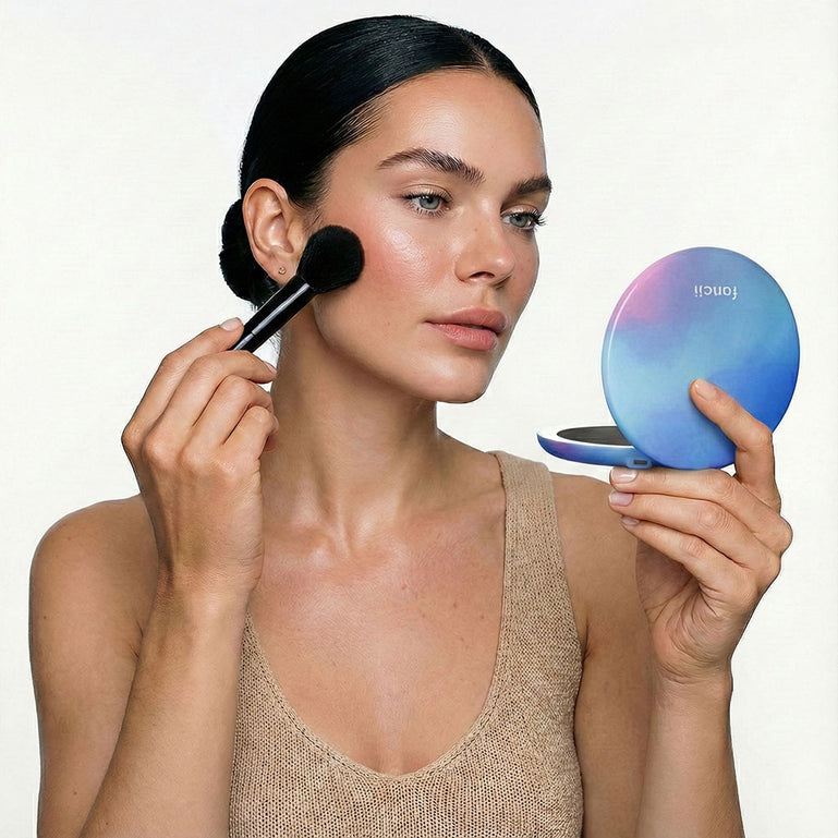 Taylor LED lighted Compact Mirror with 10x magnifying mirror LAVENDER LAGOON Weekender Lavender Lagoon