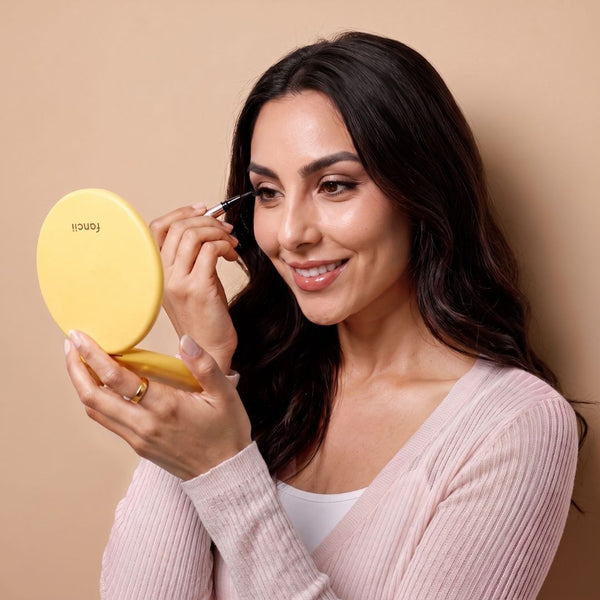 Fancii Taylor travel makeup mirror with 10x magnifying mirror MARIGOLD