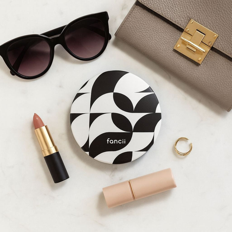 MELLO MONOCHROME Taylor Compact Mirror with LED Lights for Travel