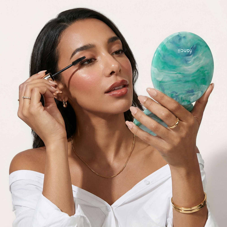 Fancii Taylor Lighted Compact Mirror with 10x Magnification SEA SERENITY