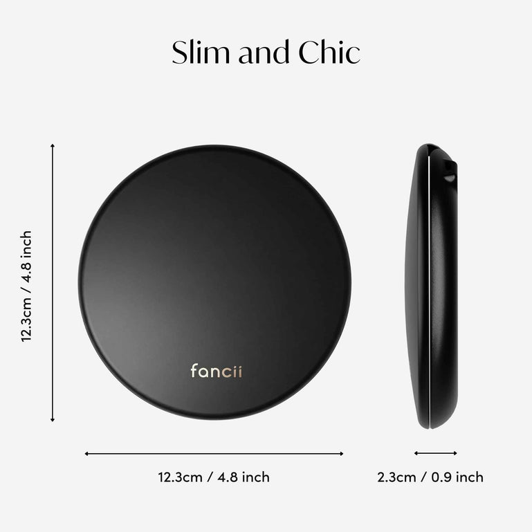 Fancii Taylor LED Lighted Compact mirror with 10x Magnification CHARCOAL CHIC