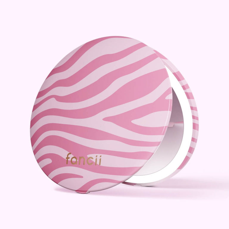 Mini Taylor LED Compact Mirror | Blush Zebra