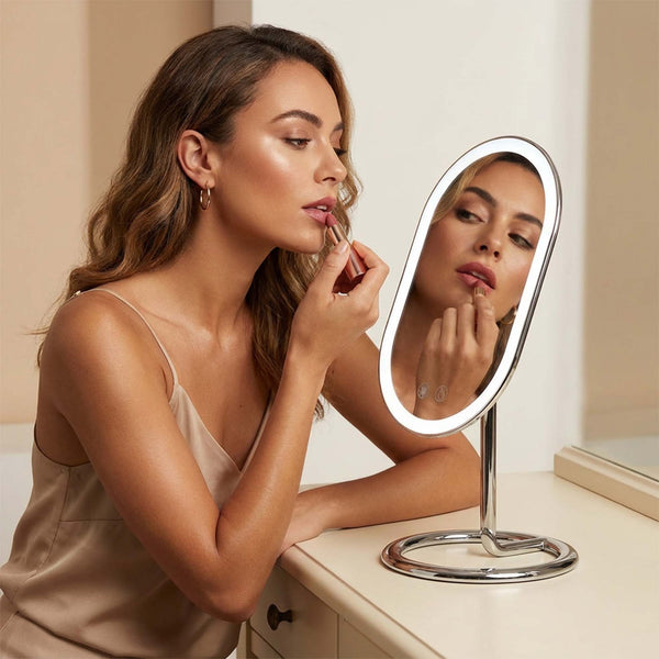 Fancii Vera lighted led vanity makeup mirror with stand Chrome Fancii Ultimate Mirror Bundle Bedazzled