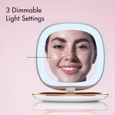 Fancii Mila compact mirror with 3 dimmable led lights White