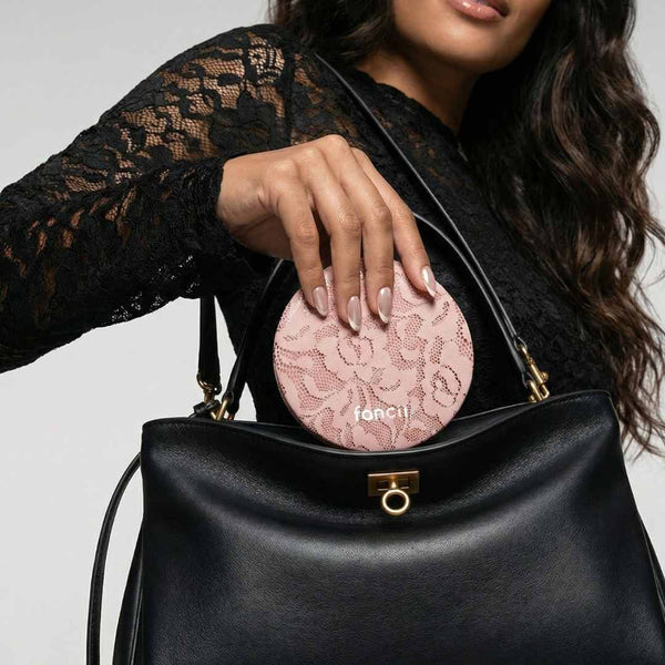 Fancii Taylor Compact Mirror rechargeable with led lights MOCHA LACE