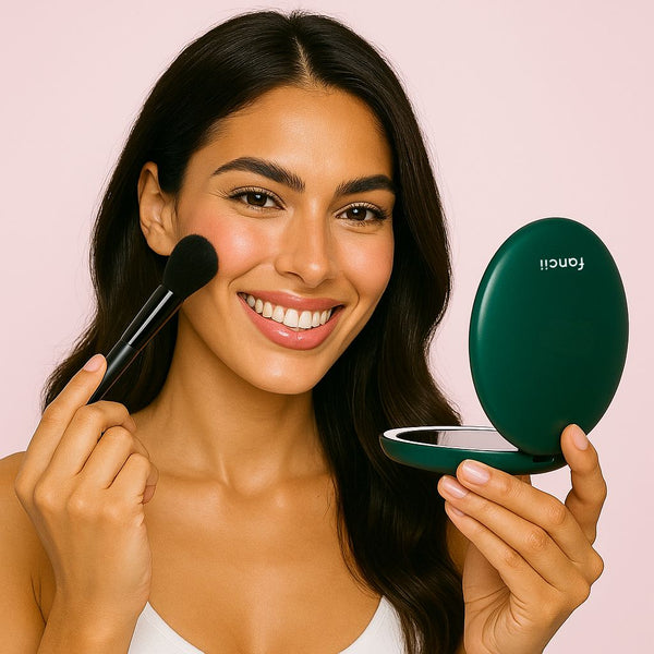 Taylor LED Lighted Compact Mirror with 10x magnifying mirror EMERALD ENVY