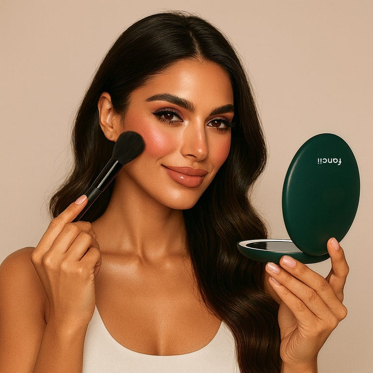 Taylor Compact Mirror by Fancii and Co with 10x magnifying mirror EMERALD ENVY
