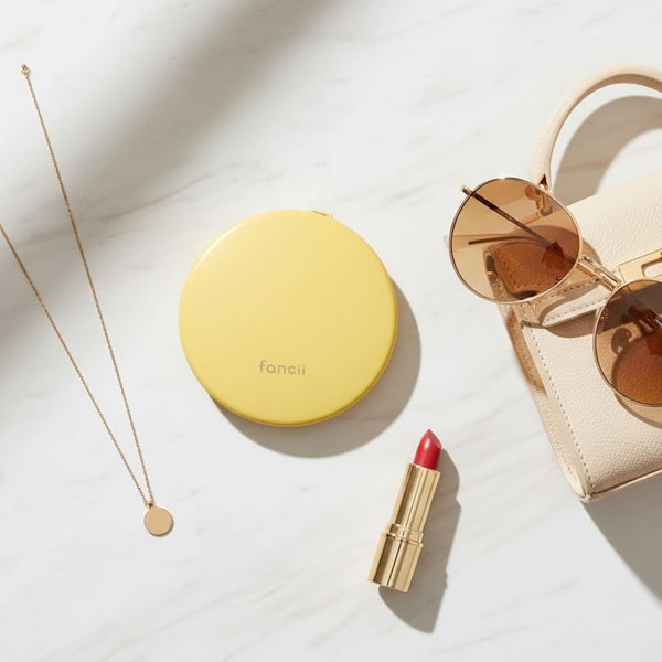 Taylor Compact Mirror by Fancii and Co with 10x magnifying mirror MARIGOLD
