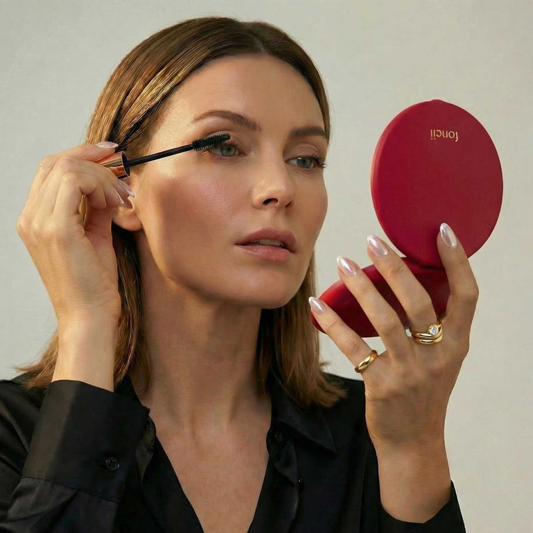 Fancii Taylor Compact Mirror with 10x magnifying mirror RED RUBY