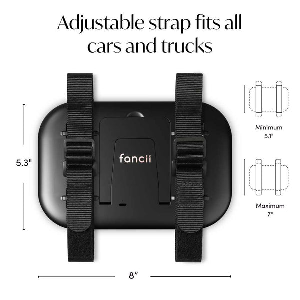 Fancii Juni 2 Led Lighted Car Visor Mirror for travel Black