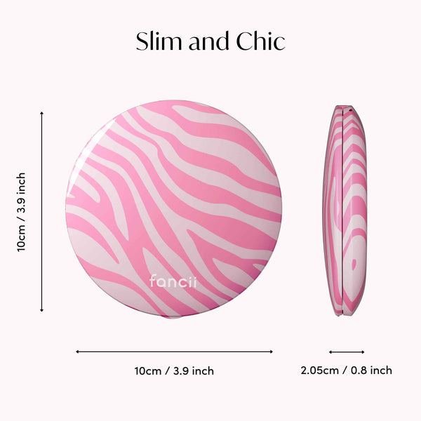 Mini Taylor LED Compact Mirror | Blush Zebra