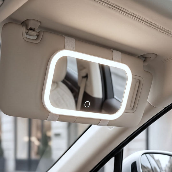 Fancii Juni 2 Led Lighted Car Visor Mirror for travel White