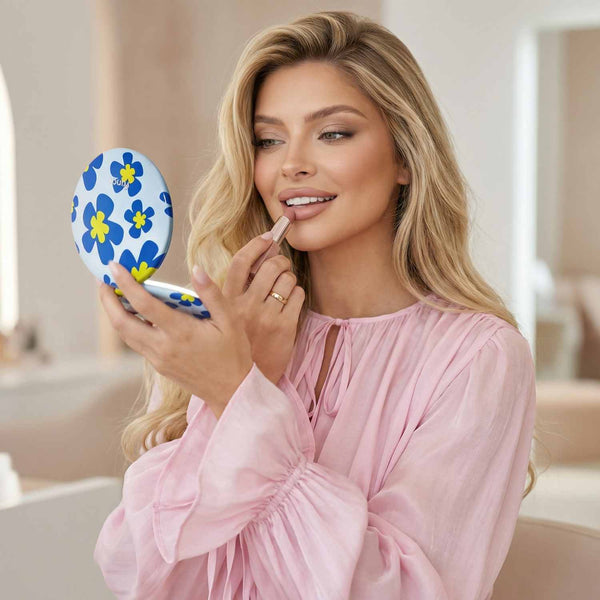 Taylor Compact Mirror by Fancii and Co with rechargeable power FLOWER POWER