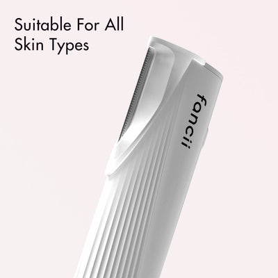 Leah Lighted Dermaplaner Facial Hair Removal + Exfoliating Tool from Fancii & Co. Suitable for All Skin Types in White 