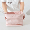 Macy 2-in-1 Makeup Bag by Fancii & Co. in Pink - gif showing 2 sections.