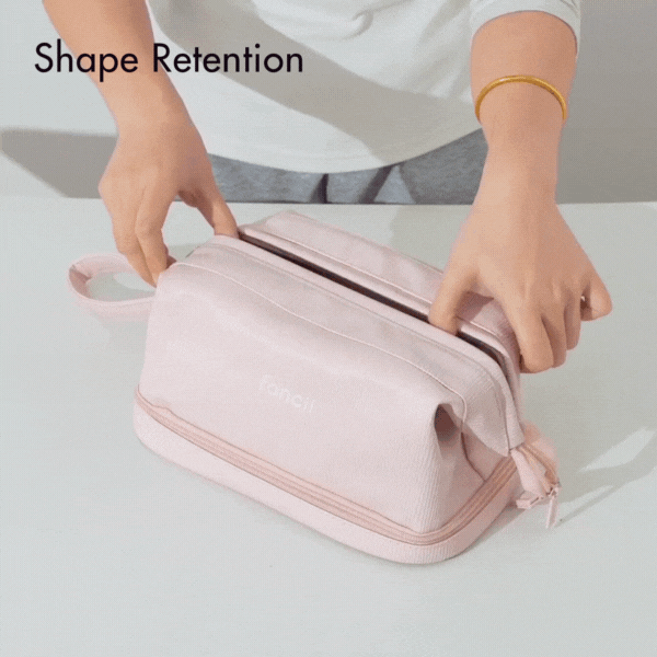 Macy 2-in-1 Makeup Bag by Fancii & Co. in Pink - Shape Retention