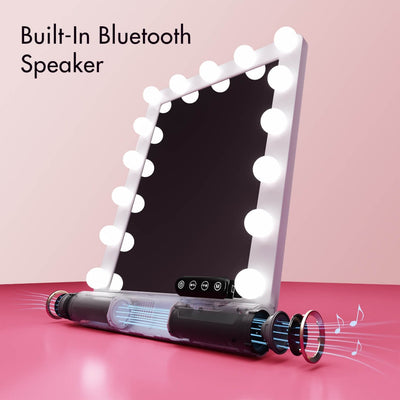 Madeline Bluetooth Mini-Hollywood Vanity Mirror by Fancii & Co.  Built in Blue Tooth Speaker