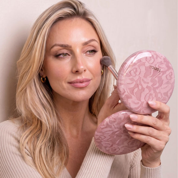 Fancii Taylor Compact Mirror rechargeable with led lights MOCHA LACE
