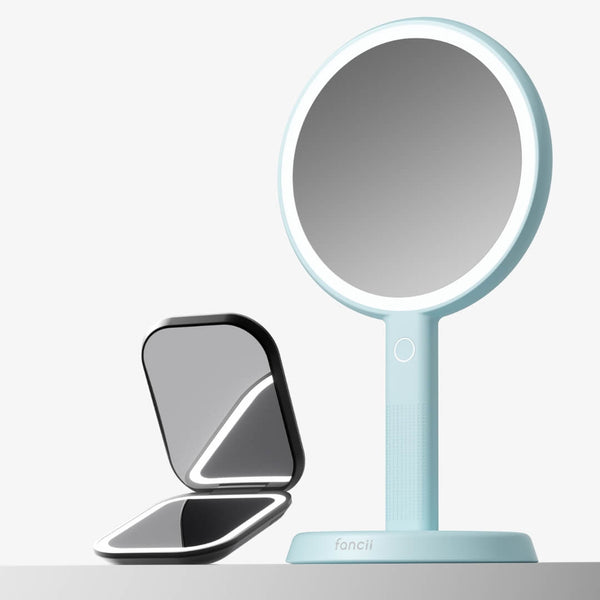 Fancii Mini Lumi - LED Lighted Compact Mirror | Midnight Black
